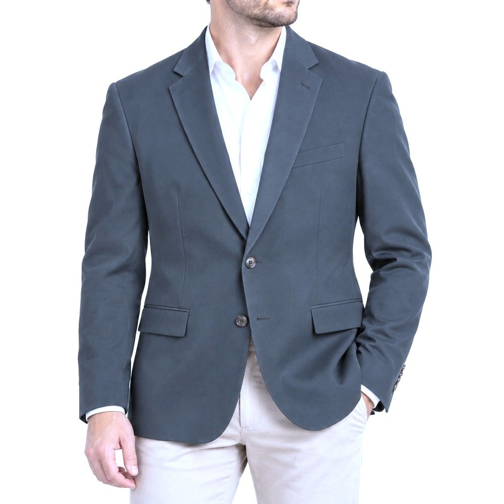 Lauren Ralph Lauren Sport Coat Men 50R Slate Blue Solid Paisley Lining Blazer